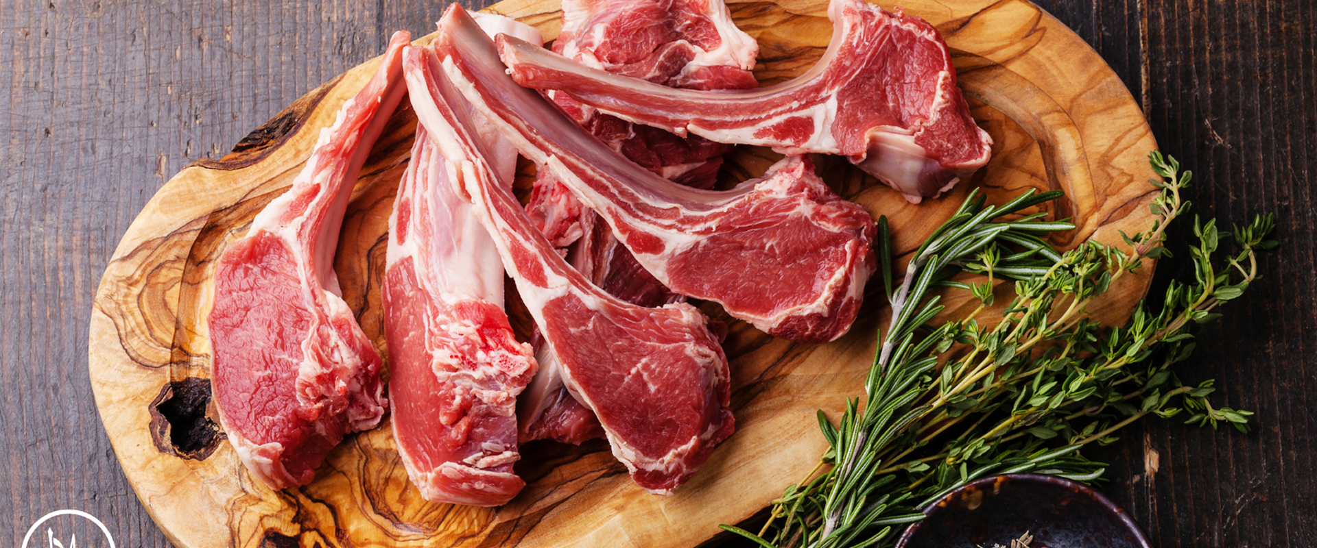 Raw meat on a wooden board